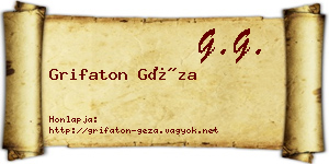 Grifaton Géza névjegykártya